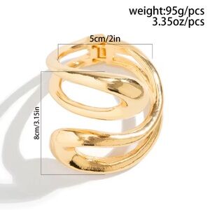 NEW Bypass Hinged Bracelet Wrap Gold Liquid Molten Metal M31